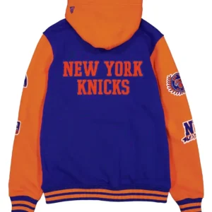 Get New York Knicks Throwback Patch Letterman Jacket