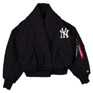 Get New York Yankees x Alpha x New Era Black Shawl Collar Flight Jacket