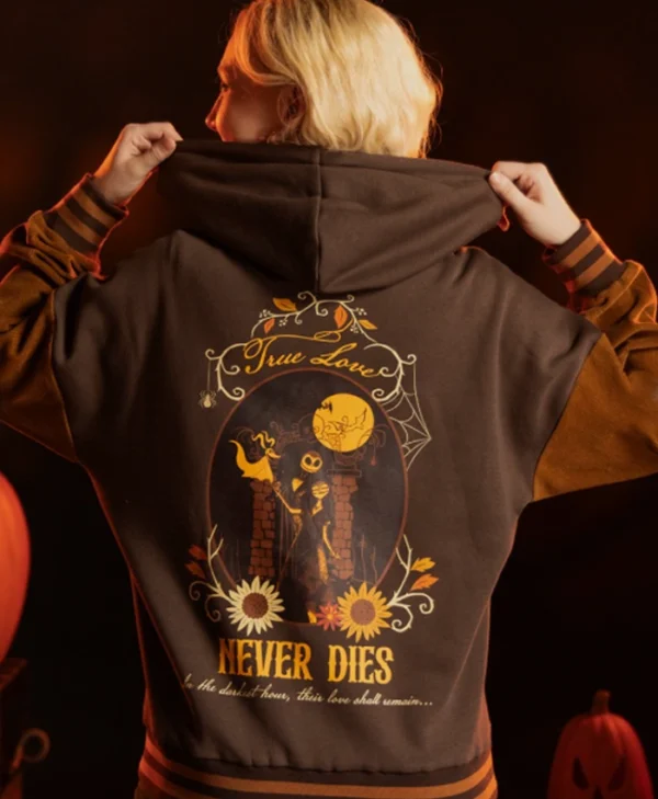 Get Nightmare Before Christmas Floral Varsity Jacket
