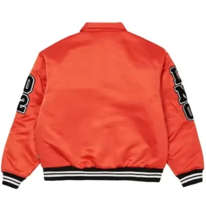 Get Palace Orange Satin Bomber Varsity Jacket