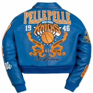 Get Pelle Pelle x FISLL For The City of Knicks Women Crop Jacket