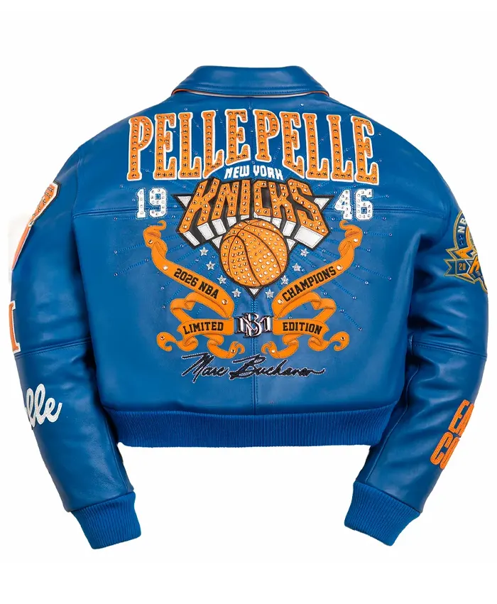 Get Pelle Pelle x FISLL For The City of Knicks Women Crop Jacket