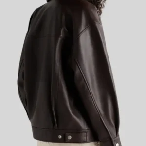 Get Quince Leather Oversized Bomber Jacket