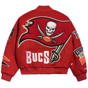 Get Tampa Bay Buccaneers Chalk Line Red Pennant Varsity Jacket