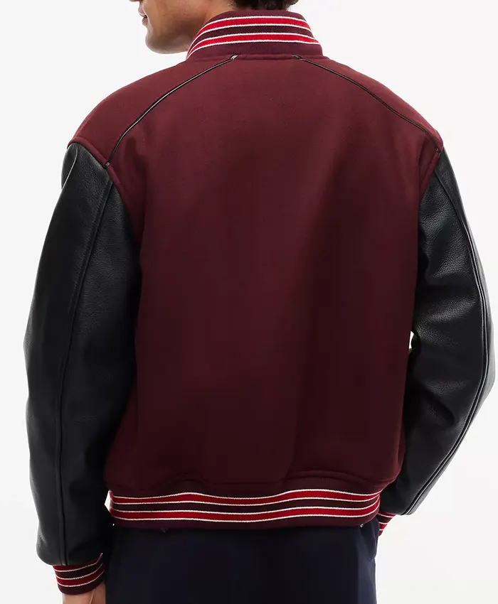 Get Travis Kelce Tommy Hilfiger Mixed-Media Varsity Jacket