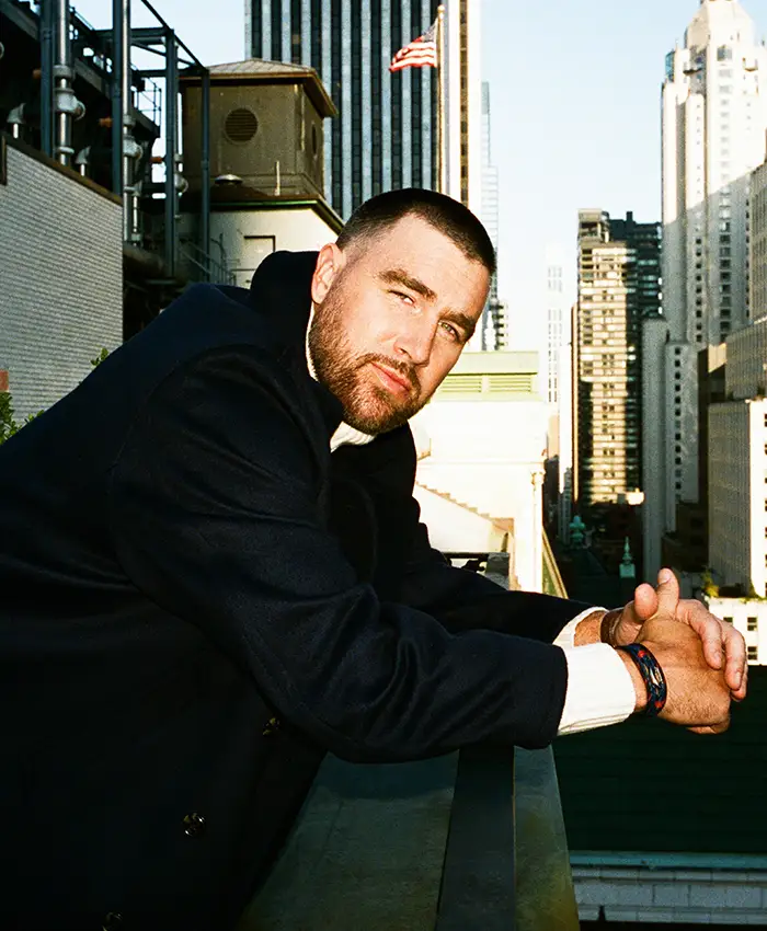 Get Travis Kelce Tommy Hilfiger Wool Peacoat