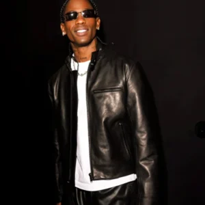 Get Travis Scott Bottega Veneta SS27 Show Leather Jacket