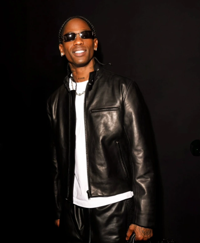 Get Travis Scott Bottega Veneta SS27 Show Leather Jacket