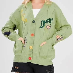 Get Women’s Cable Knit Long Sleeve Cardigan Sweater