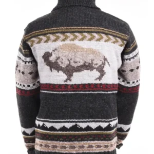 Get Yellowstone Nordic Pattern Zip-Up Knit Sweater