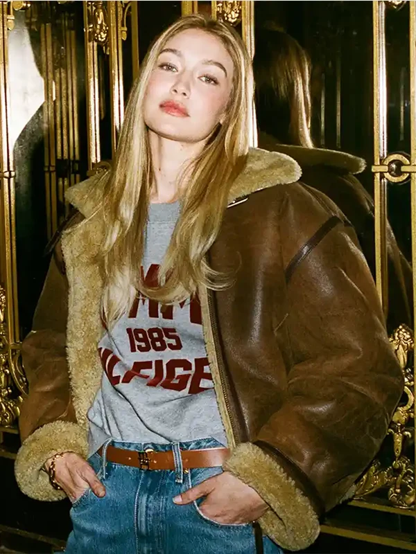 Gigi Hadid Tommy Hilfiger Aviator Jacket