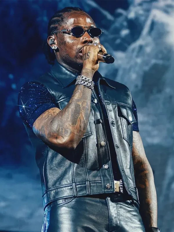 God We Trust Tour Asake Leather Vest