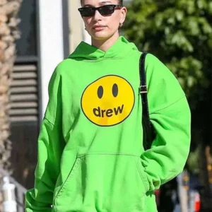 Hailey Bieber Street Style Green Hoodie