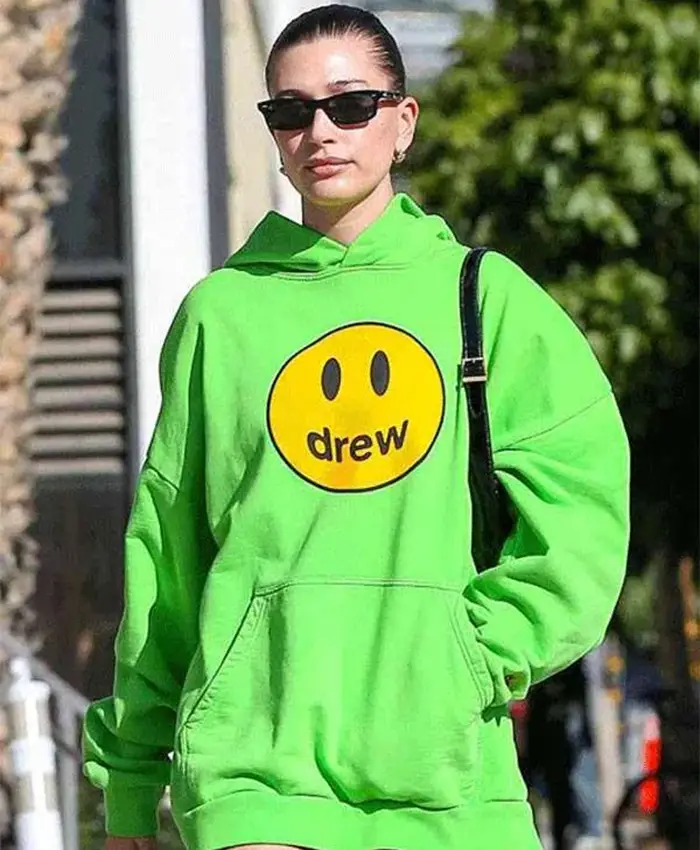 Hailey Bieber Street Style Green Hoodie