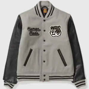 Human Made Grey Letterman Varsity Jacket