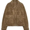 In The City S01 Amanda Batula Brown Suede Jacket