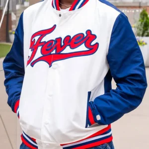 Indiana Fever Satin Script Bomber Jacket