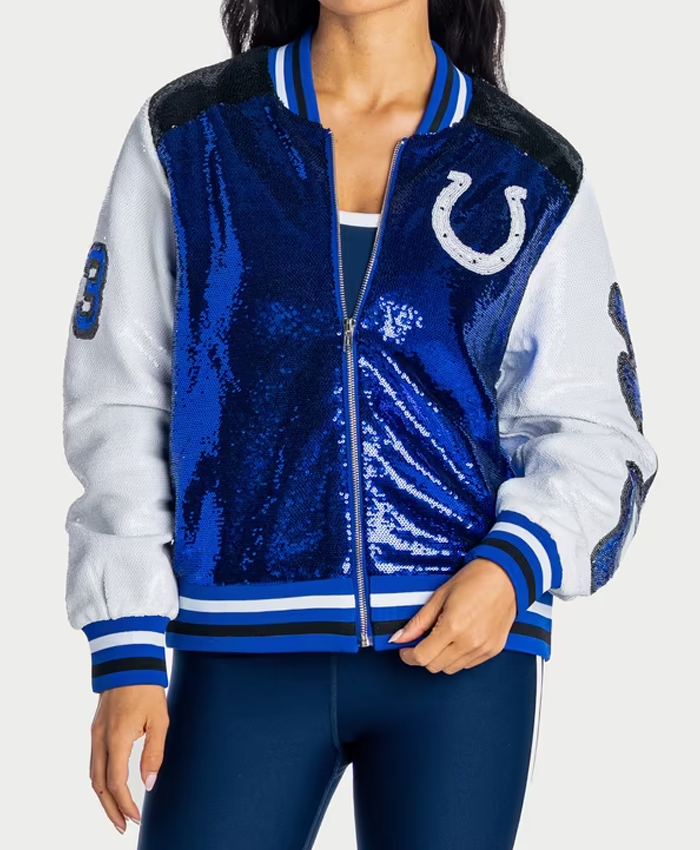 Indianapolis Colts Wild Collective Zip Sequin Jacket