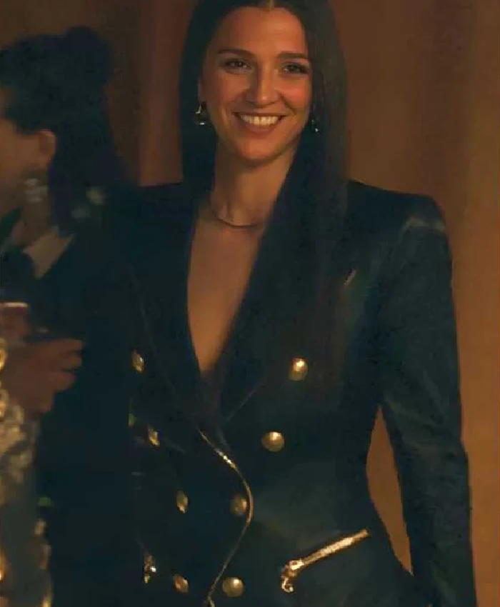 Industry Marisa Abela Black Leather Blazer