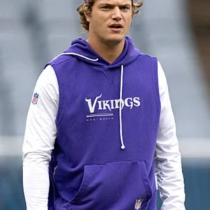 J.J. McCarthy 2026 Vikings Sideline Sleeveless Hoodie