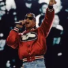 JAY-Z 30 Show Pharrell Williams Red Satin Varsity Jacket