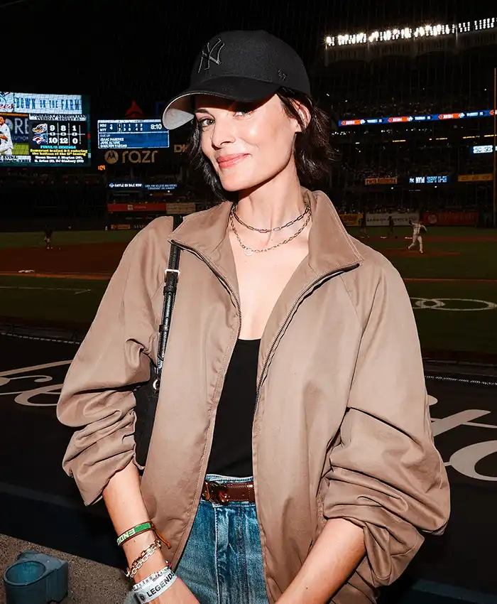 Jaimie Alexander MLB Yankees Brown Zip-Up Jacket