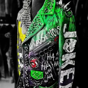 Joker Graphic Leather Jacket