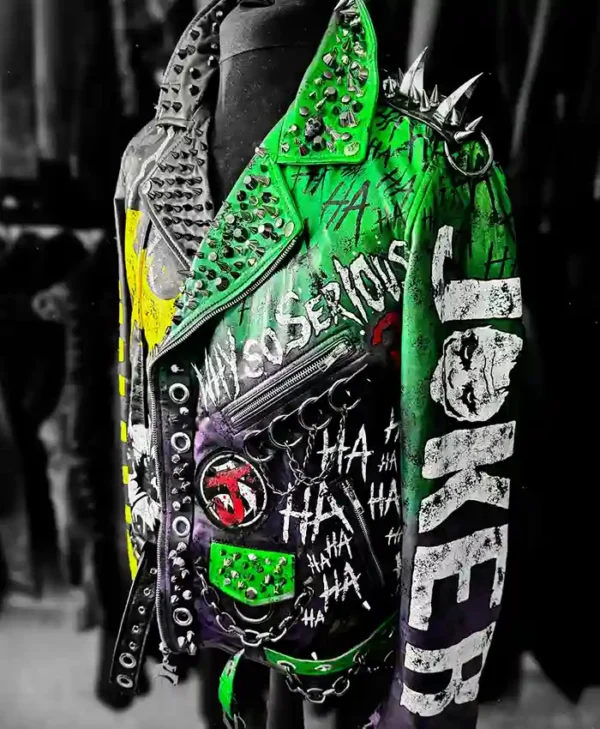 Joker Graphic Leather Jacket