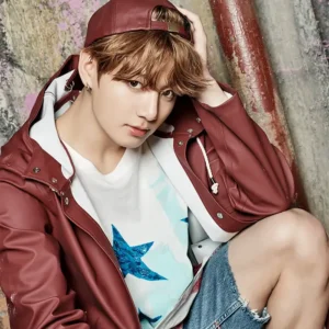Jungkook BTS Hooded Brown Leather Jacket