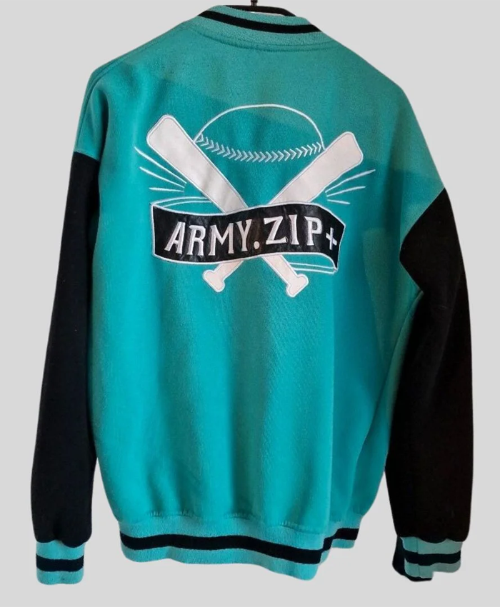 K-Pop BTS Jungkook Army Zip Baseball Logo Letterman Jacket For Sale