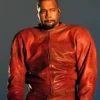 Kanye West Chicago Custom Red Leather Tracksuit