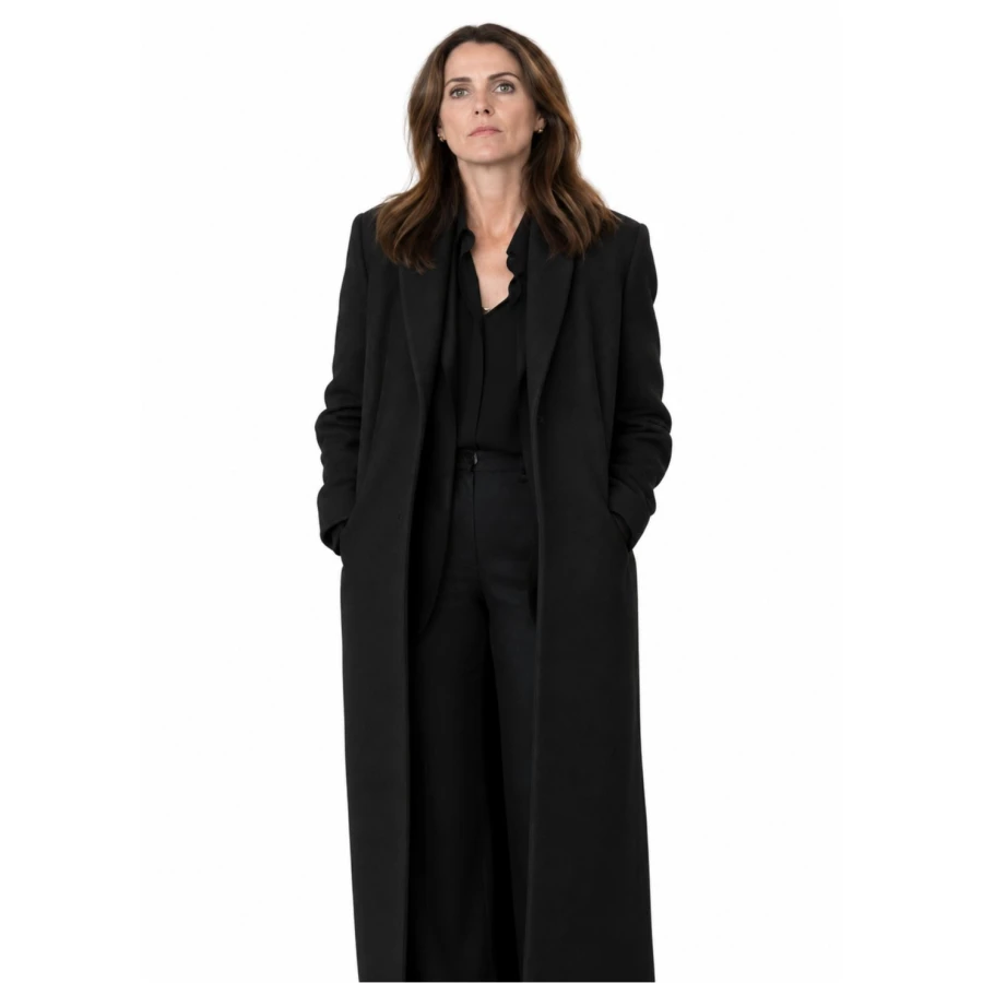 Keri Russell The Diplomat S4 Black Long Coat