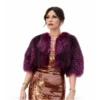 Kill Jackie 2026 Catherine Zeta Jones Purple Faux Fur Jacket