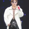Kim Taehyung Off-White Diesel Coated Denim Trench Coat