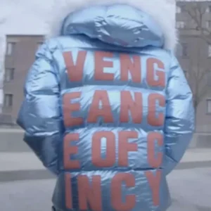 King-Von-Blue-Fur-Hooded-Shiny-Vengeance-Puffer-Jacket