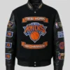 Knicks 2026 Champions Black Wool and Leather Jacket