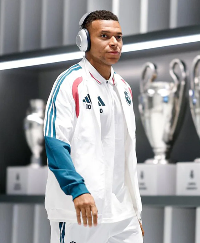 Kylian Mbappe Real Madrid White Training Jacket