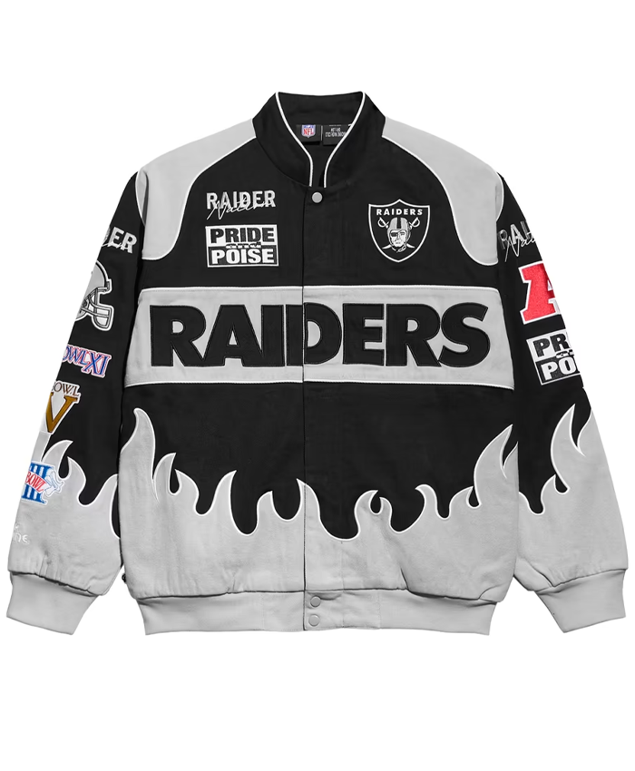 Las Vegas Raiders Chalk Line Black Premium Racing Jacket