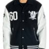 Las Vegas Raiders Collared Black Varsity Jacket