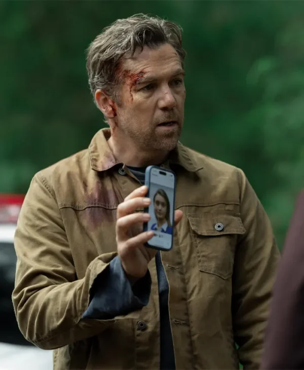 Last Seen 2026 Patrick Brammall Brown Cotton Jacket