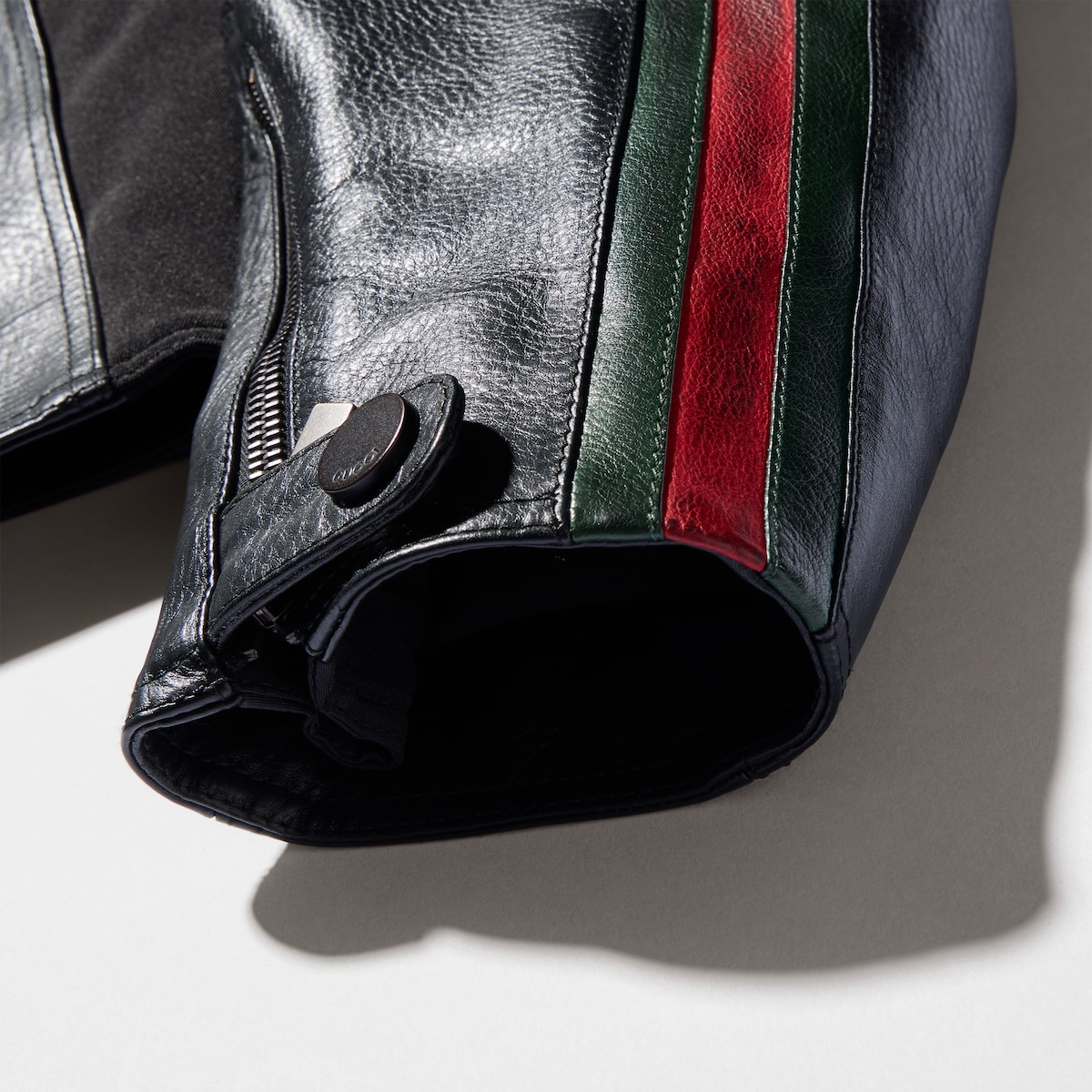 Leather Biker Web Detail Jacket for Mens and Womens