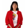 Let’s Have Kids Zoe Chao Red Knit Cardigan