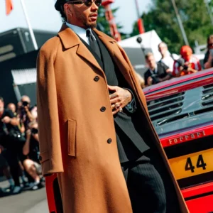 Lewis Hamilton Monza Ferrari F40 Camel Wool Overcoat