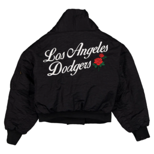 Los Angeles Dodgers x Alpha x New Era Black Shawl Collar Flight Jacket