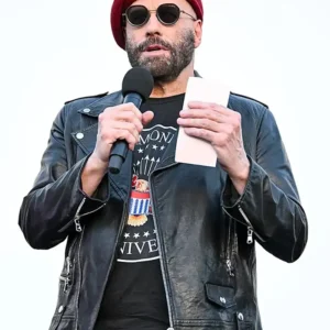 Los Angeles Event John Travolta Leather Jacket