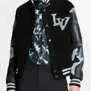 Louis Vuitton Chains Camo Varsity Jacket