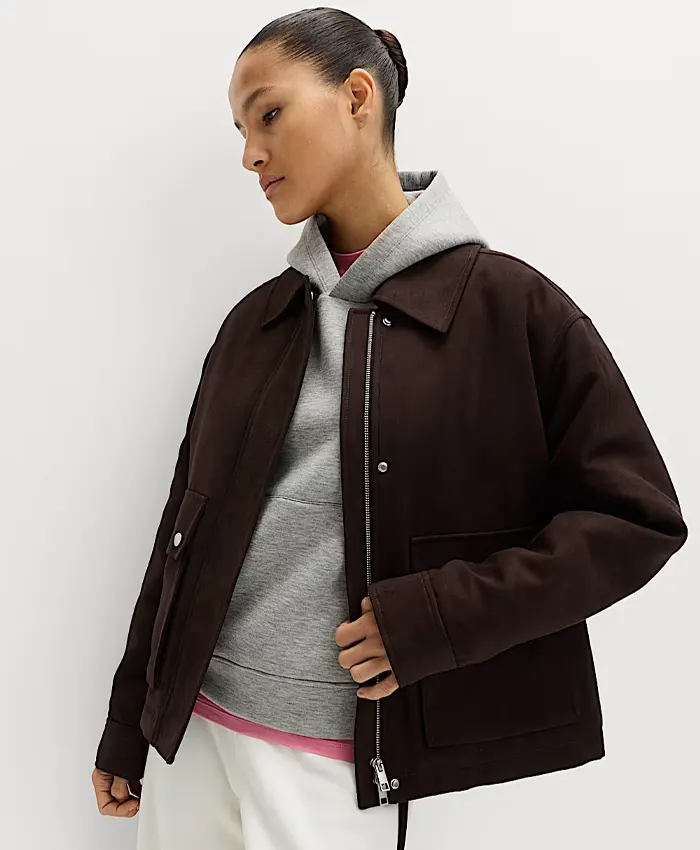 M&S Chocolate Brown Suede Jacket