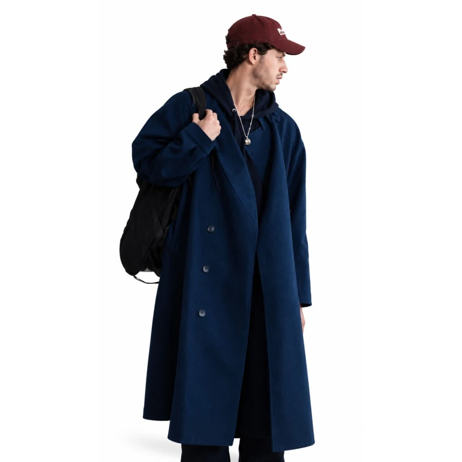 Masterplan 2026 Victor Belmondo Blue Cotton Long Coat