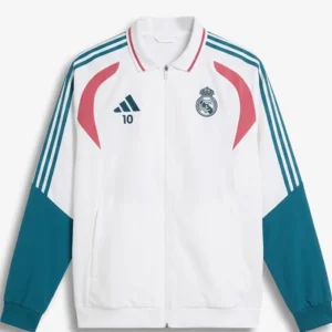 Men White Real Madrid Mbappe Track Jacket