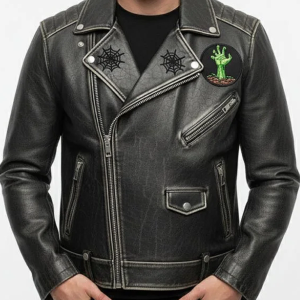 Men’s Black Leather Biker Jacket